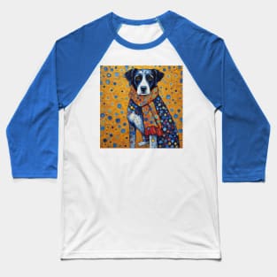 Gustav Klimt Style Dog with Red Scarf Baseball T-Shirt